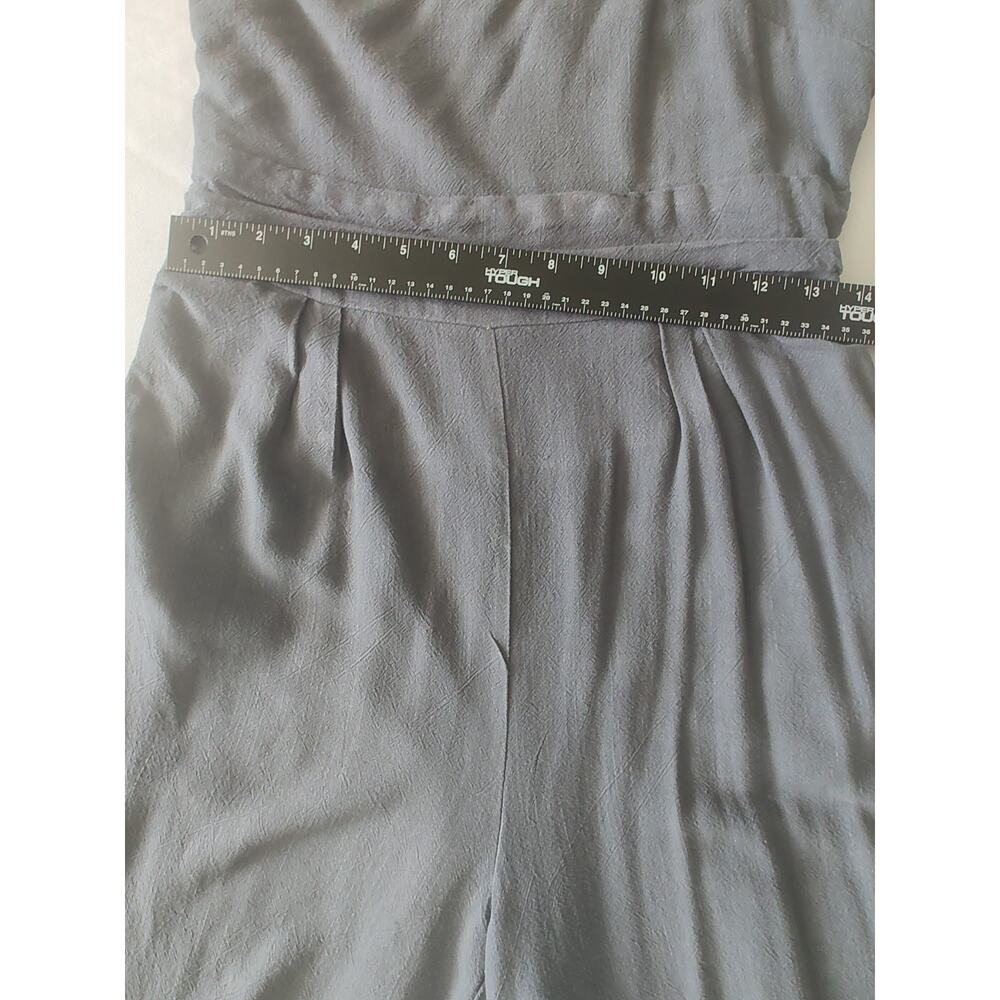 ANRABESS Women’s Gray Smocked Strappy Sleeveless Wide-Leg Jumpsuit M - Picture 7 of 9